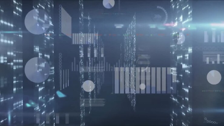 Animation of statistics and data processing over computer servers