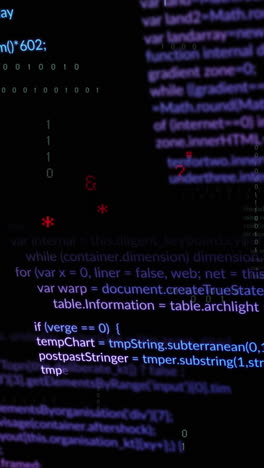 Animation of data processing on black background