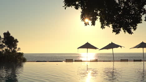 sunset at the infinity pool area