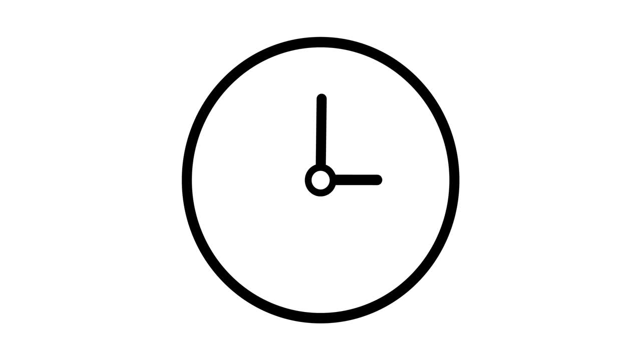 animazione del quadrante dell'orologio video 4k. guarda le frecce del tempo che girano. 24h ore