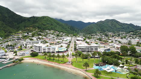 tropical picton town in marlborough, new zealand