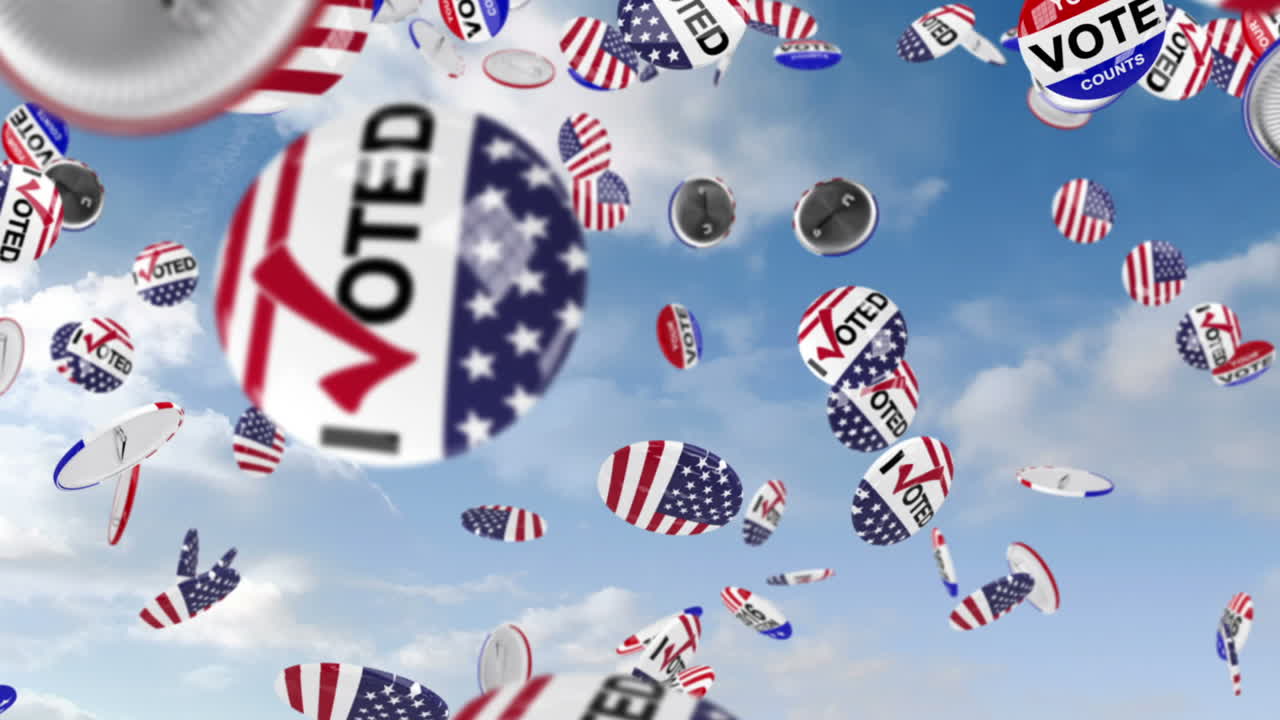 el alfiler de votación cayendo al suelo.