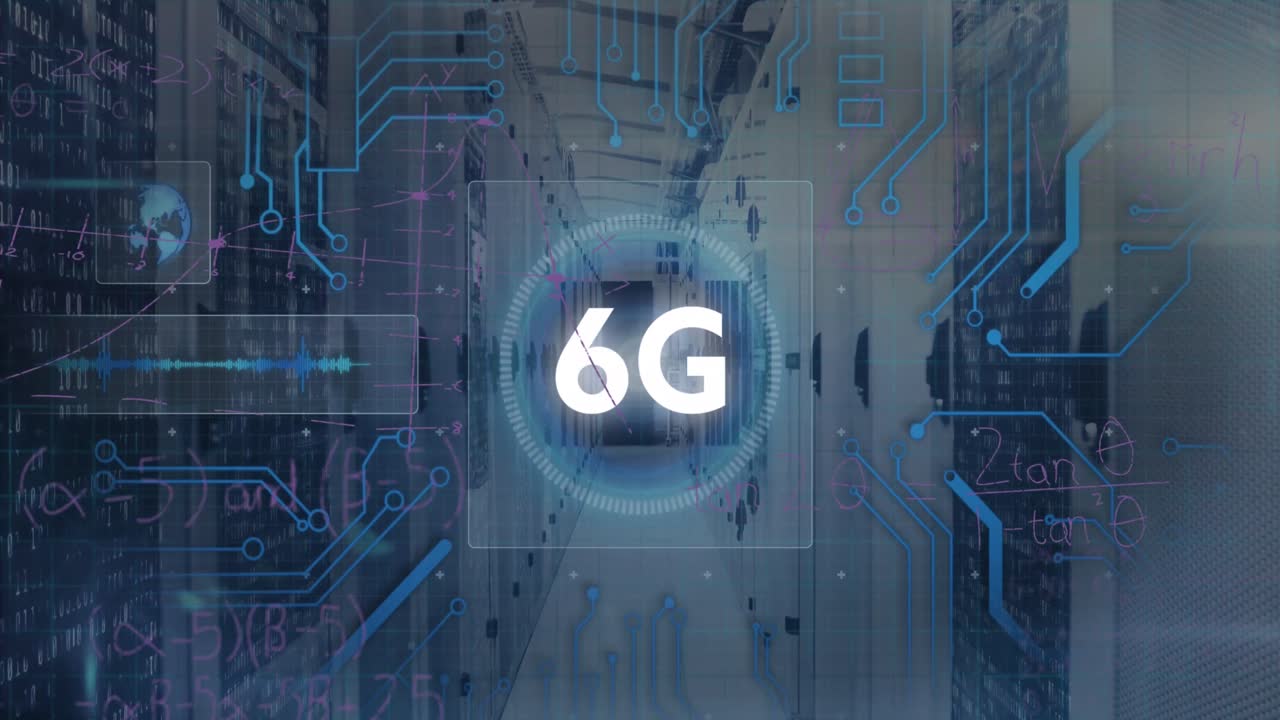 animazione di circuiti integrati e server 6g