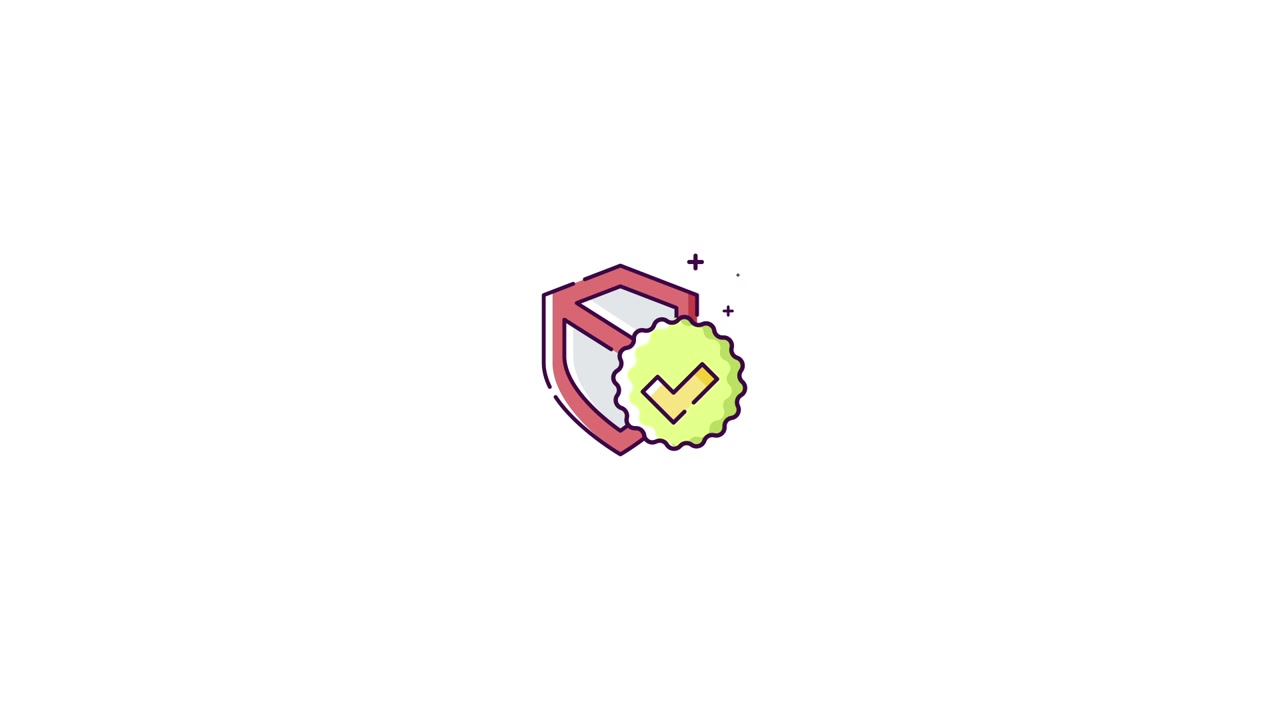 Animated Shield with Checkmark Icon for Security and Verification