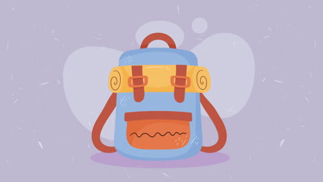 animación de equipo de bolsa de viaje para acampar