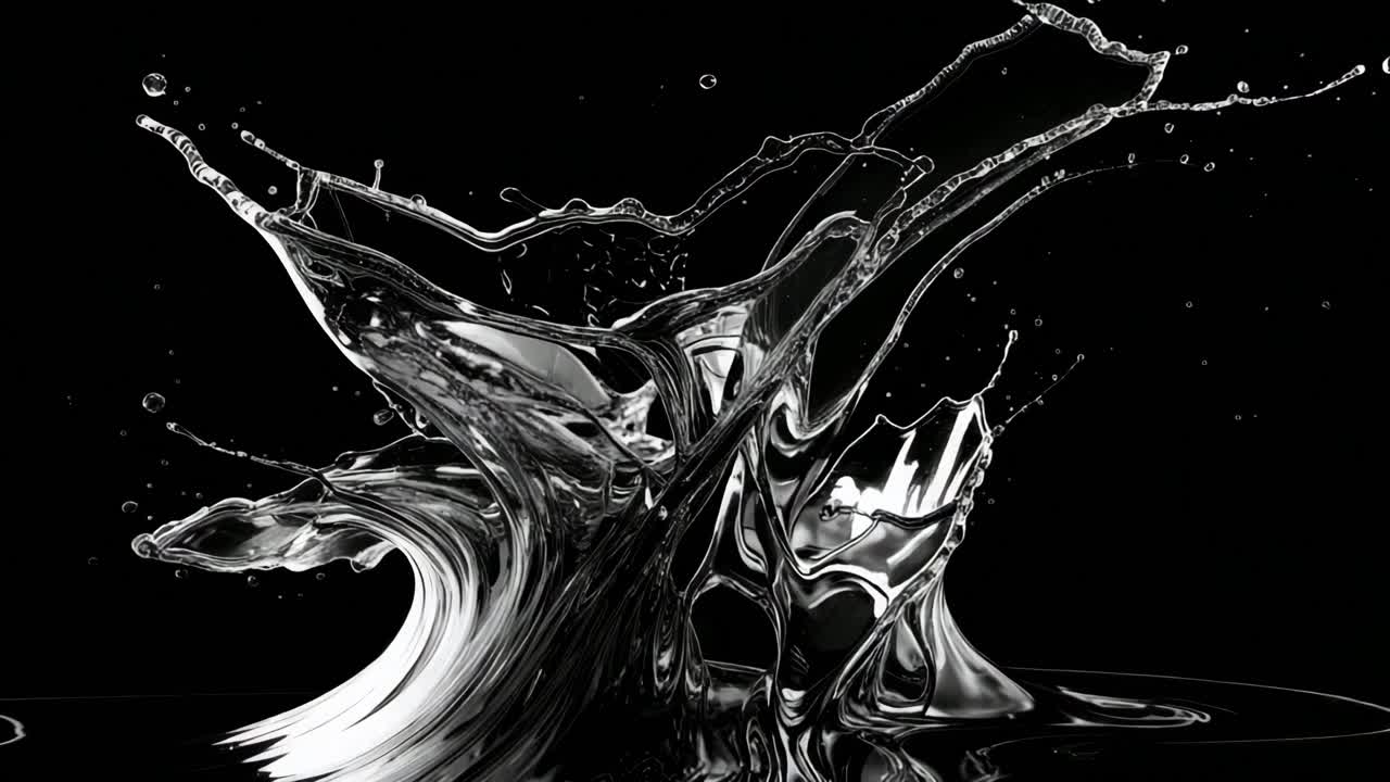 Schizzo di liquido astratto color argento