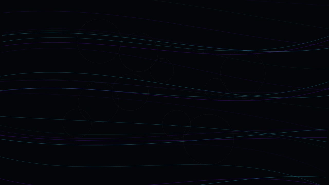 Abstract Background with Floating Circles and Wavy Lines