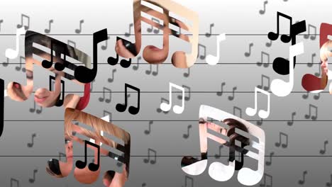 stock animation presenting peaceful women listening music