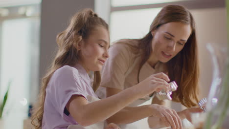 mother and daughter making biscuits