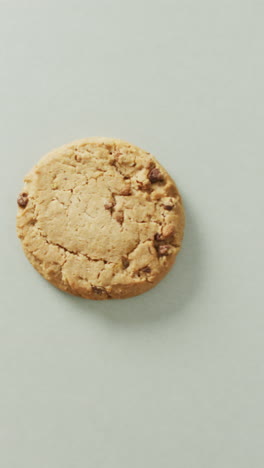 video of biscuits with chocolate over white background