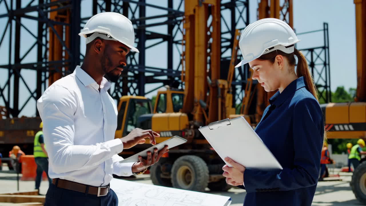 reunión en el sitio de construcción