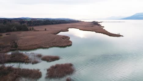 a lake with its coast