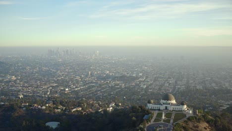 the griffith observatory and la  city skyline