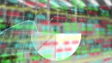 Procesamiento-De-Datos-Estadísticos-Y-Bursátiles-Sobre-Un-Globo-Giratorio-Contra-Un-Almacén-En-Segundo-Plano