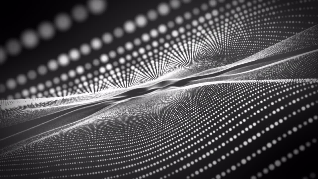Swaying linear particles on a 4K black background.
