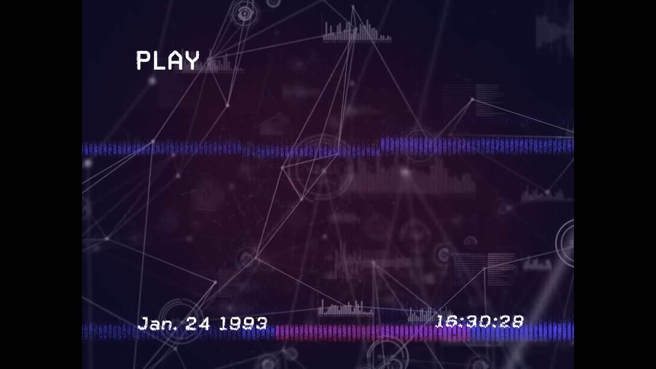 Animation of interference over network of connections on black background