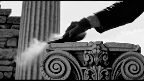 archaeological restoration at an ancient site