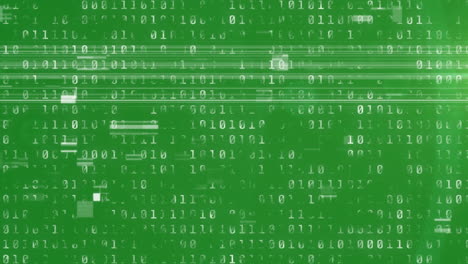 animación del procesamiento de datos y luces sobre fondo verde