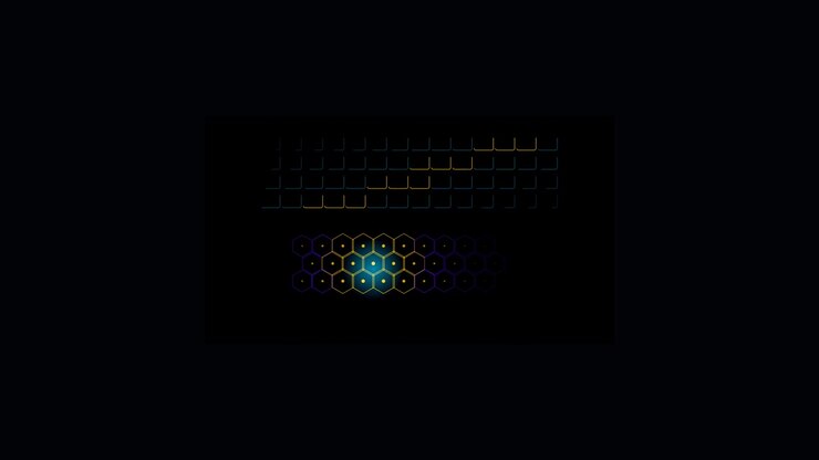 Abstract Digital Interface with Glowing Hexagonal Grid and Moving Light