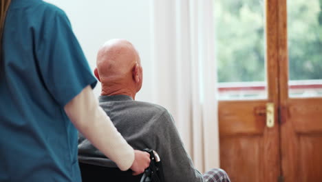 elderly, patient and caregiver for push