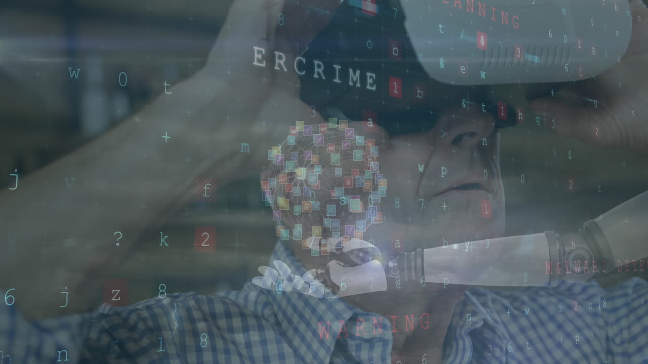 가정에서 vr 헤드 ⁇ 을 사용하는 사람에 대한 로 ⁇  손을 통해 사이버 보안 데이터 처리