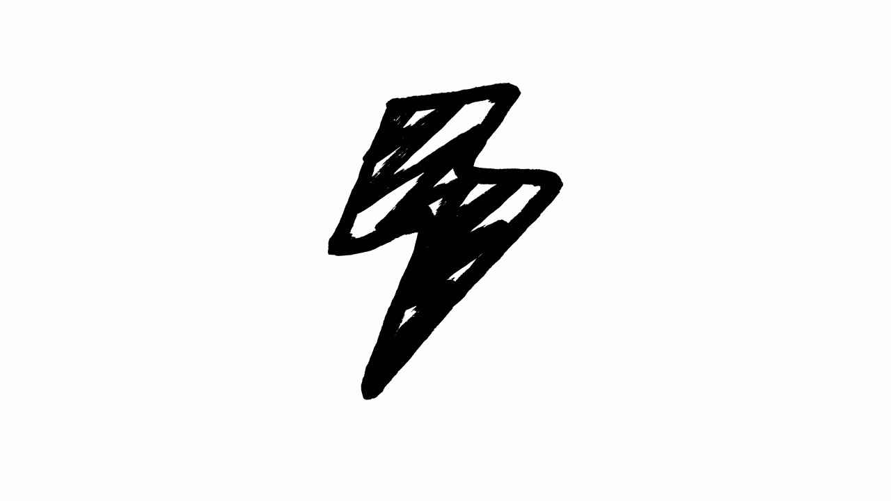 Flickering Hand-Drawn Black Lightning Bolt Icon Animation