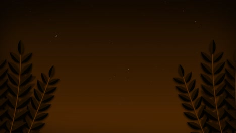 2D-cartoon-leave-branch-stem-animation-sway-in-wind-with-nighttime-starry-skyline-gradient-background-nature-motion-graphics-visual-effect-dark-brown