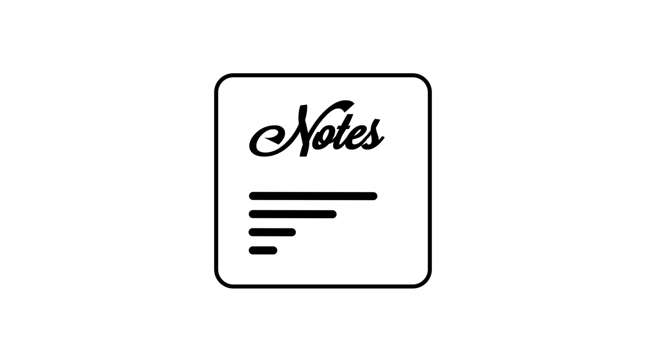Notes with horizontal text lines animation isolated on white background