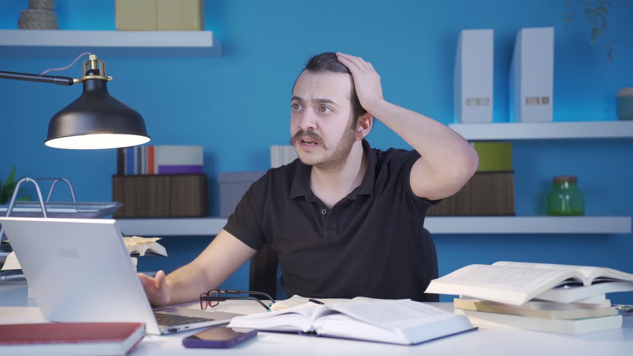 el hombre que recuerda está molesto y enojado consigo mismo.