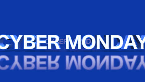 rolling cyber monday text on blue gradient color