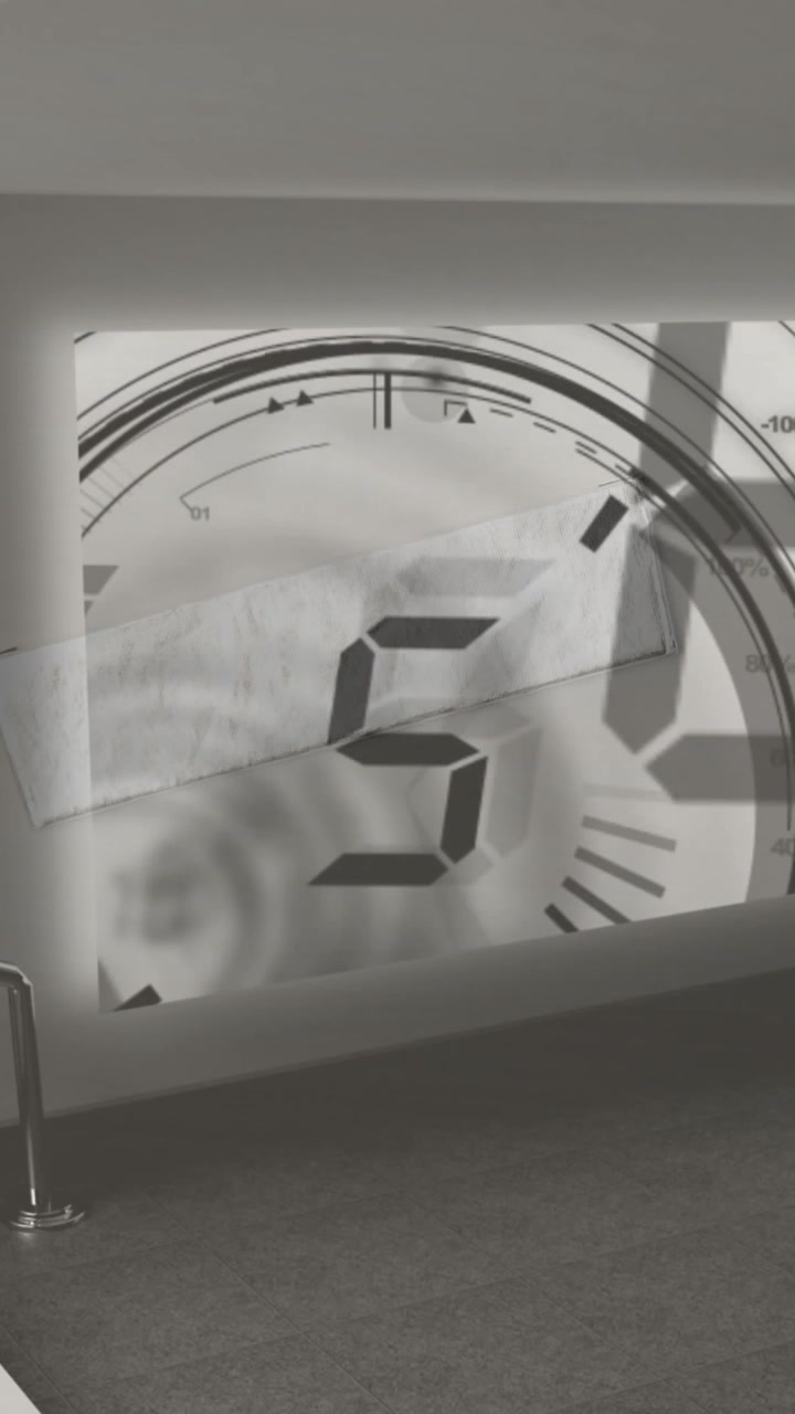 Animation of clock moving over metaverse house