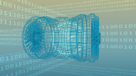 animación del procesamiento de datos sobre el motor