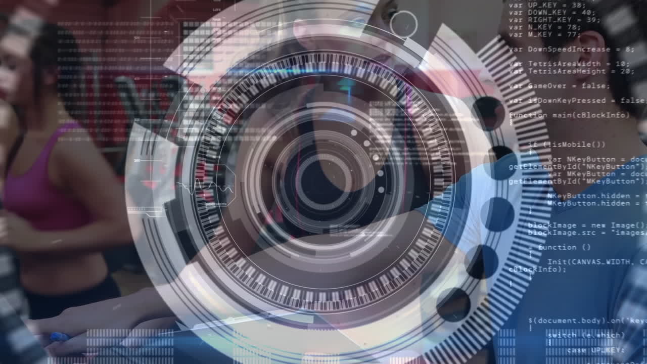 animación de la exploración del alcance sobre las personas que hacen ejercicio