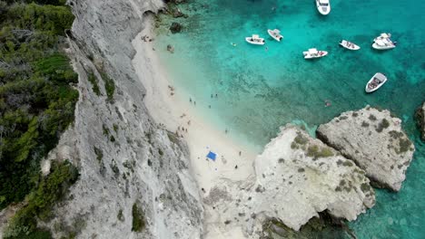 drone footage was taken from over tremiti island, where people were seen swimming and strolling along the beach