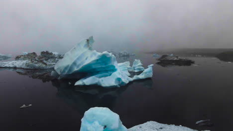 Drone-aerial-view-of-Icebergs-in-Jokulsarlon-glacial-lagoon-in-Iceland.