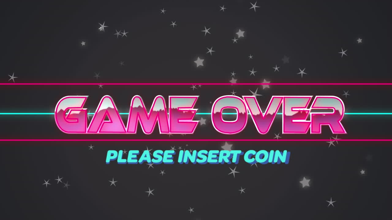 animación del juego sobre texto sobre formas geométricas en movimiento y estrellas