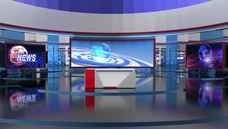 3d virtual news studio background loop