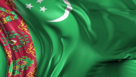 hermosa animación en 3d de la bandera de turkmenistán en modo de bucle