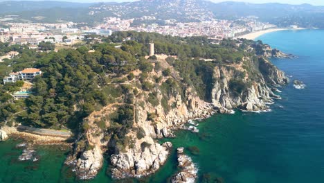 aerial images of the fenals in lloret de mar, former turquoise aguazul