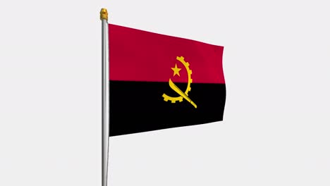 vídeo en bucle de la bandera de angola revoloteando en el viento, vídeo en cámara lenta de 4k, con canal alfa