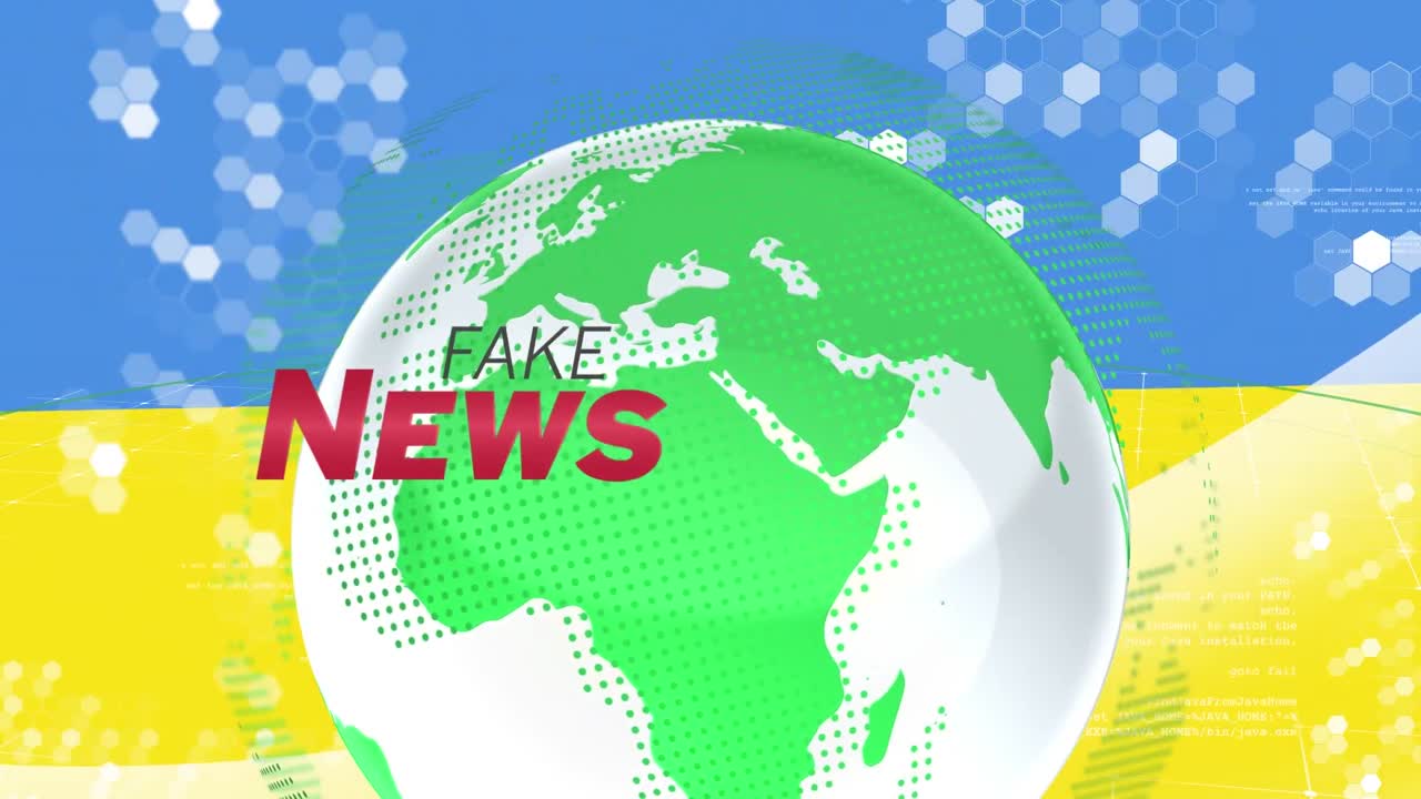 우크라이나의  ⁇ 발에 대한 글로브의 애니메이션과 가짜 뉴스