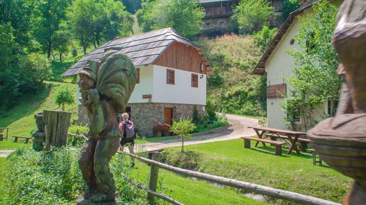 Lovely Couple Spending Their Honeymoon In A Peaceful, Relaxing Place In Slovenia Mountains - Wide Shot