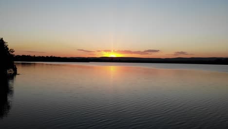 sunset over lake macquarie, new south wales, australia