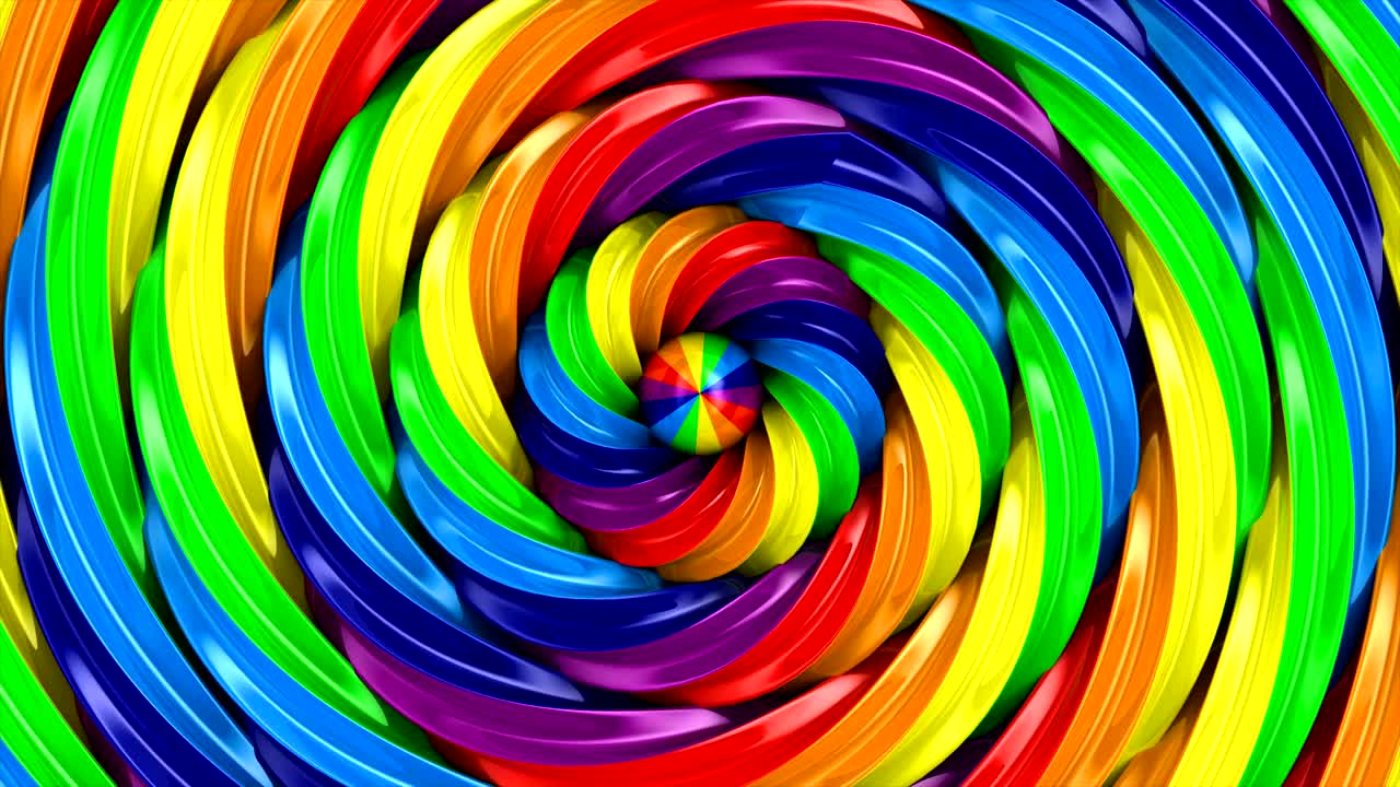 anillo de arco iris retorcido sobre fondo blanco. renderizado en 3d aislado