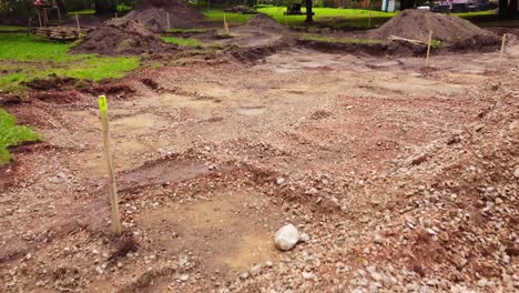construction site: foundation preparation and excavation