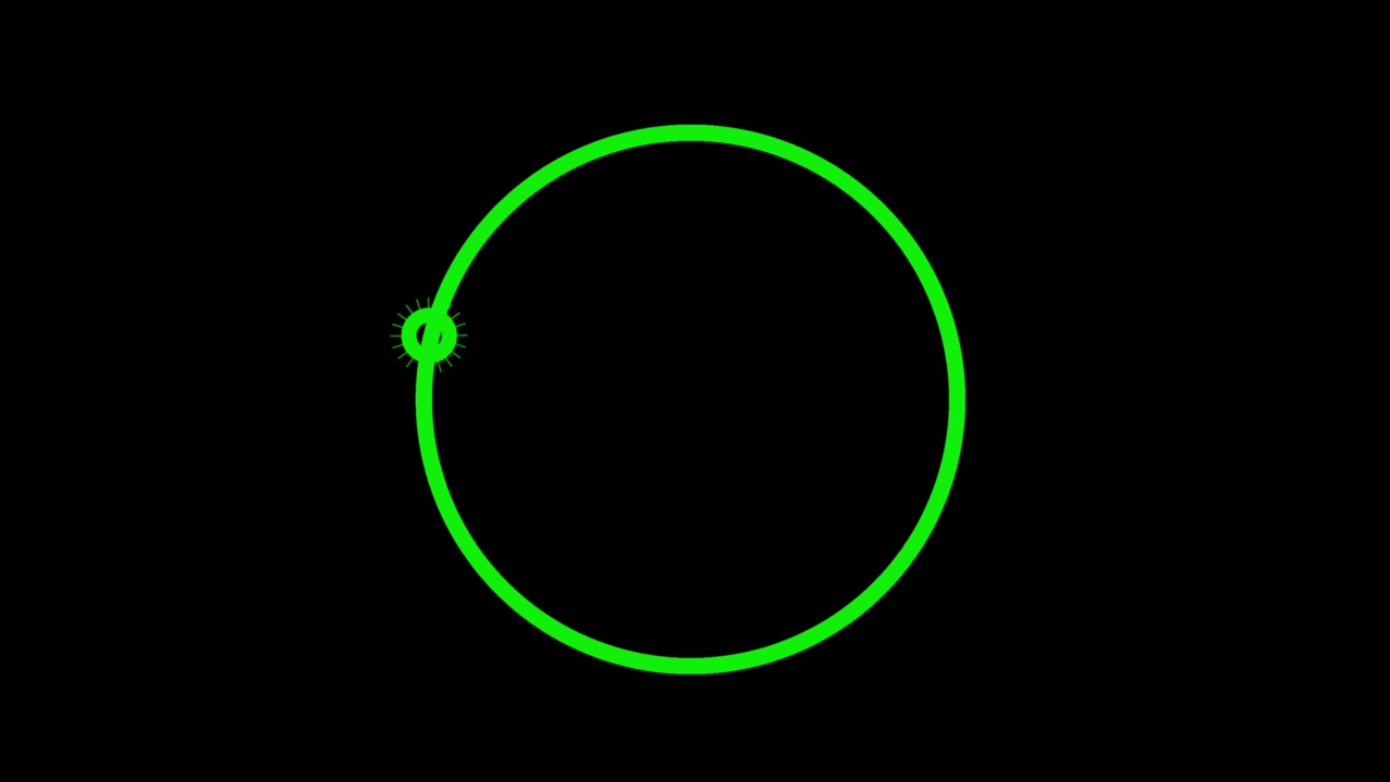 Animación de forma geométrica verde flotando aislada sobre fondo negro