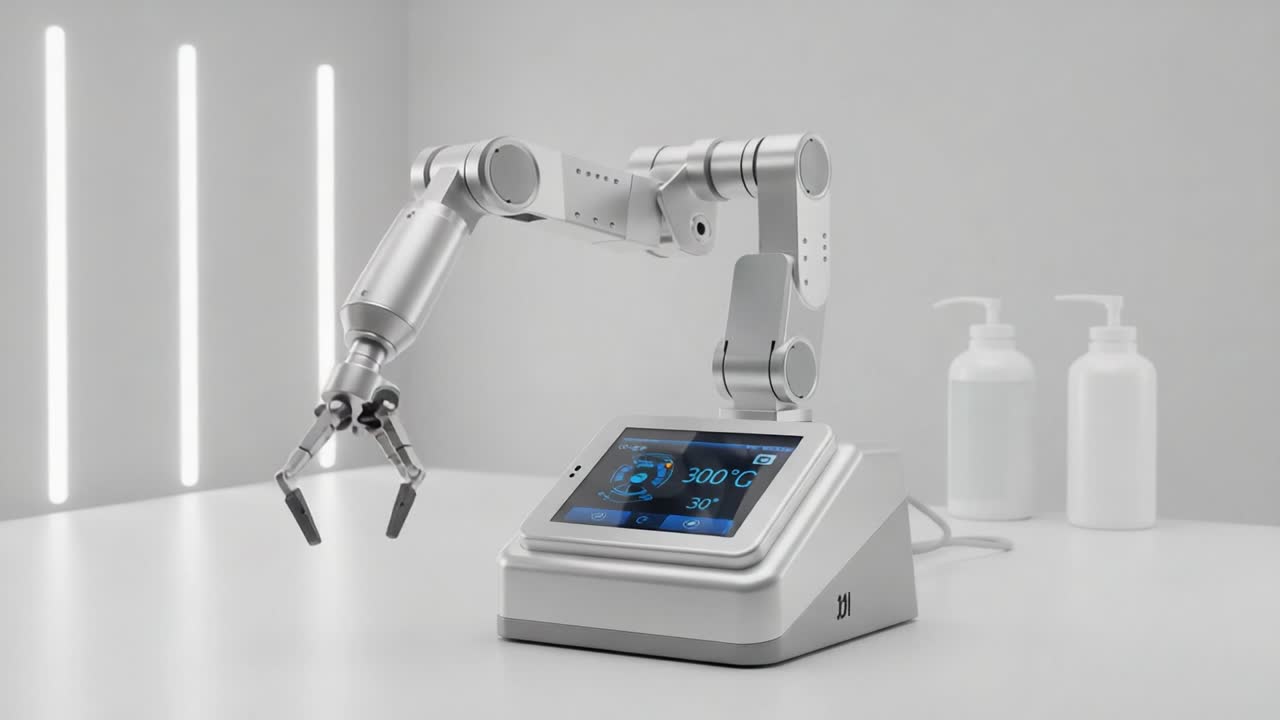 Advanced Robotic Arm with Touchscreen Interface for Precision Control and Monitoring in Automated Tasks and Processes