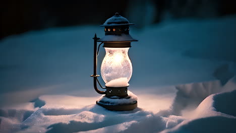 a light that is sitting in the snow