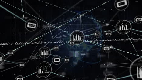 animación de la red de conexiones a través del procesamiento de datos