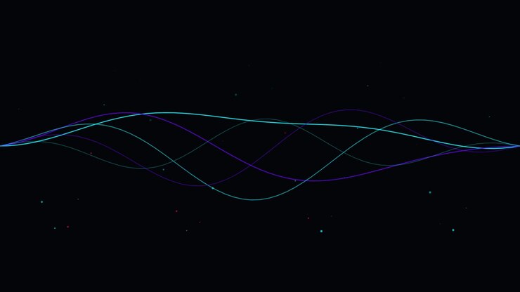 Abstract Animated Sound Waves with Floating Particles